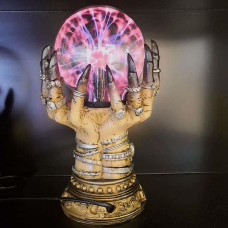 Crystal Ball Magic Witch Hand Electrostatic Plasma Light Halloween Decor