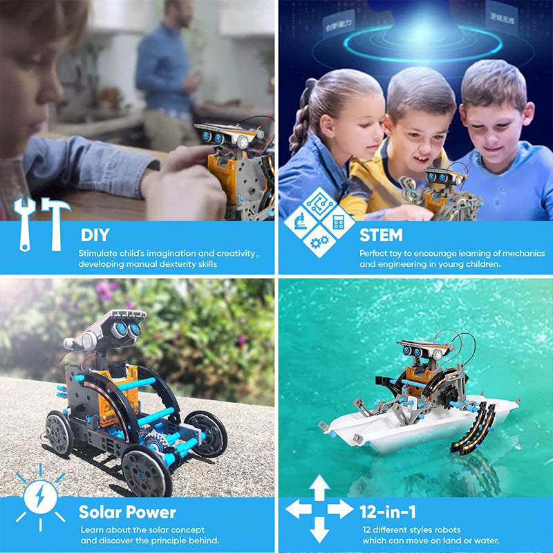Solar Robot Kit 12 W 1 Zestawy Edukacyjne Do Nauki Zabawki