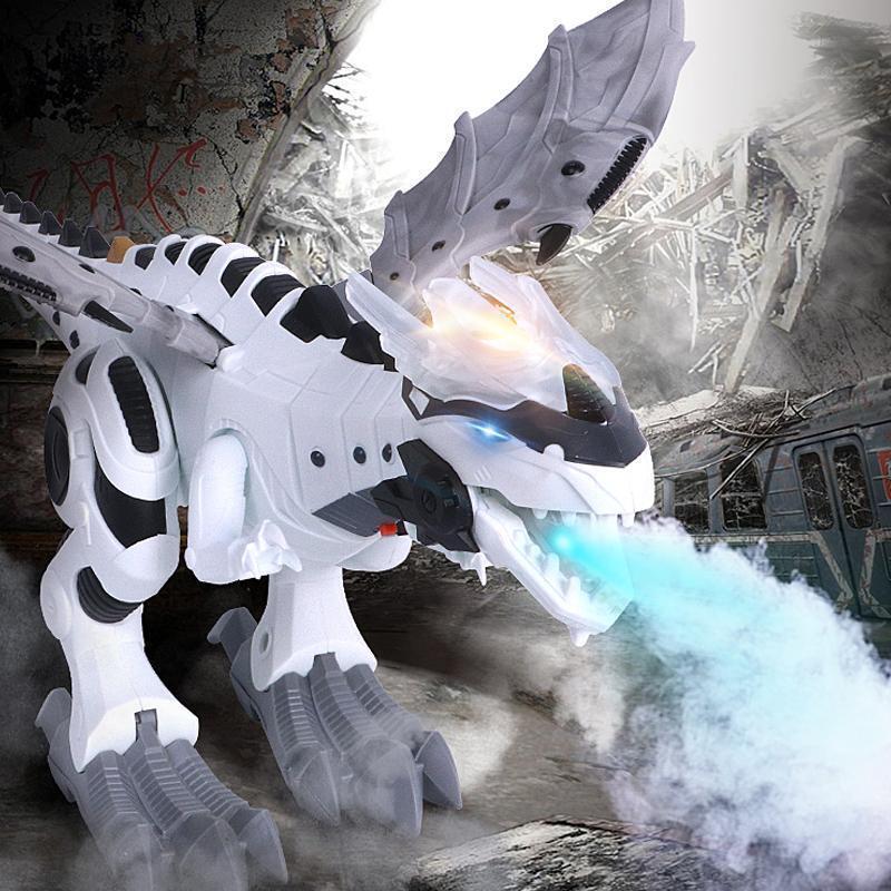 🎁Chodzący Spray Mgła Robot Dinozaur Zabawki, Ogień Oddychanie Zabawki z Czerwonym Światłem