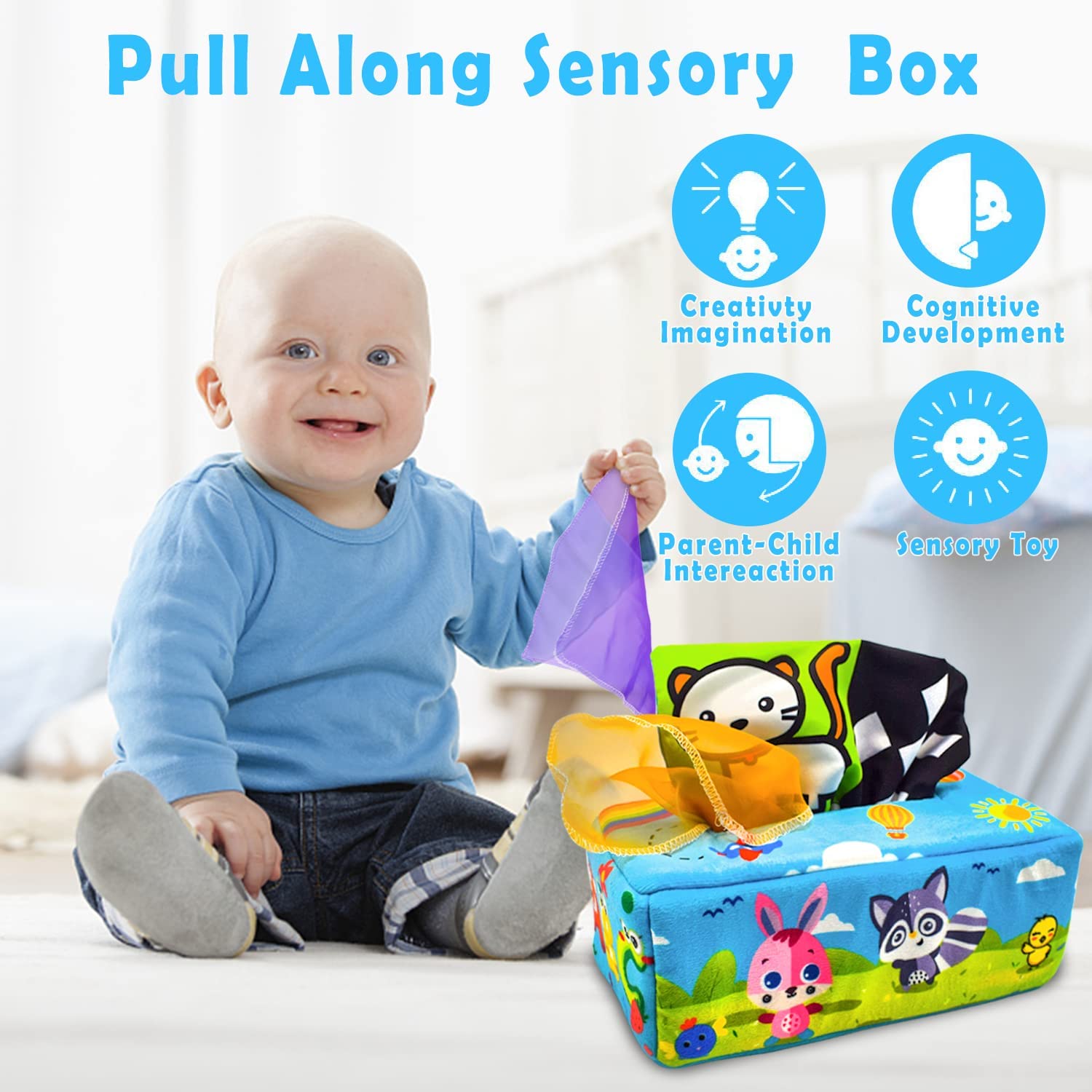 🎁Pluszowe Zabawki Pudełko Tkanki, Dziecko Symulacja Nauki palec Ćwiczenia Pompowania Tkanki Zabawki