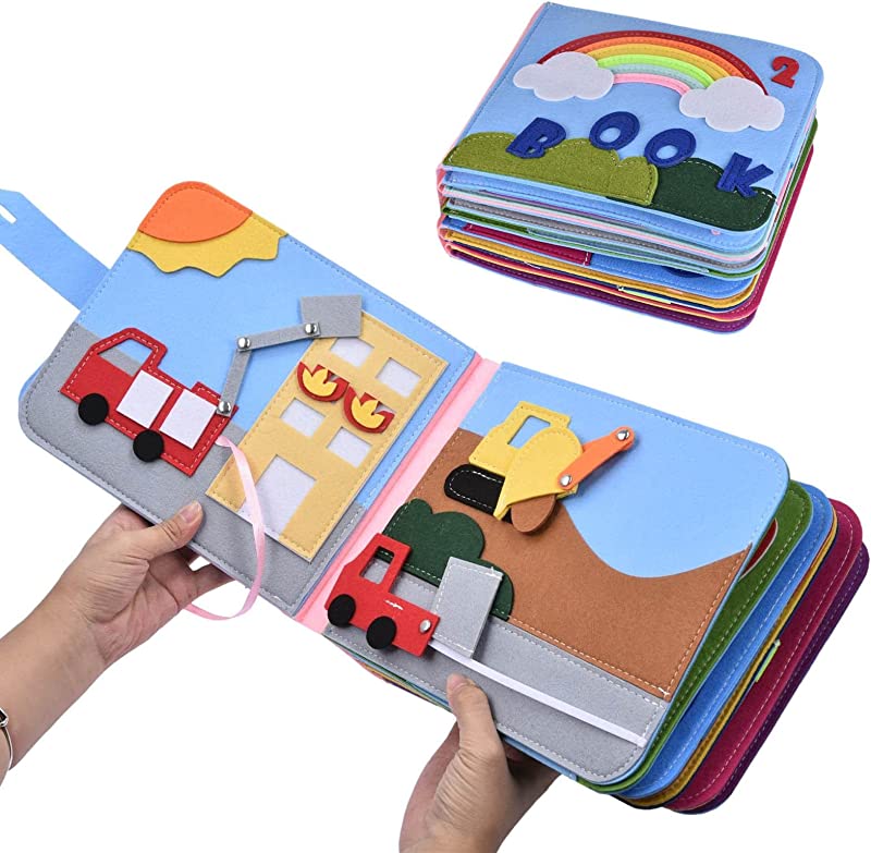 Tęczowa książka z filcu Montessori Toys