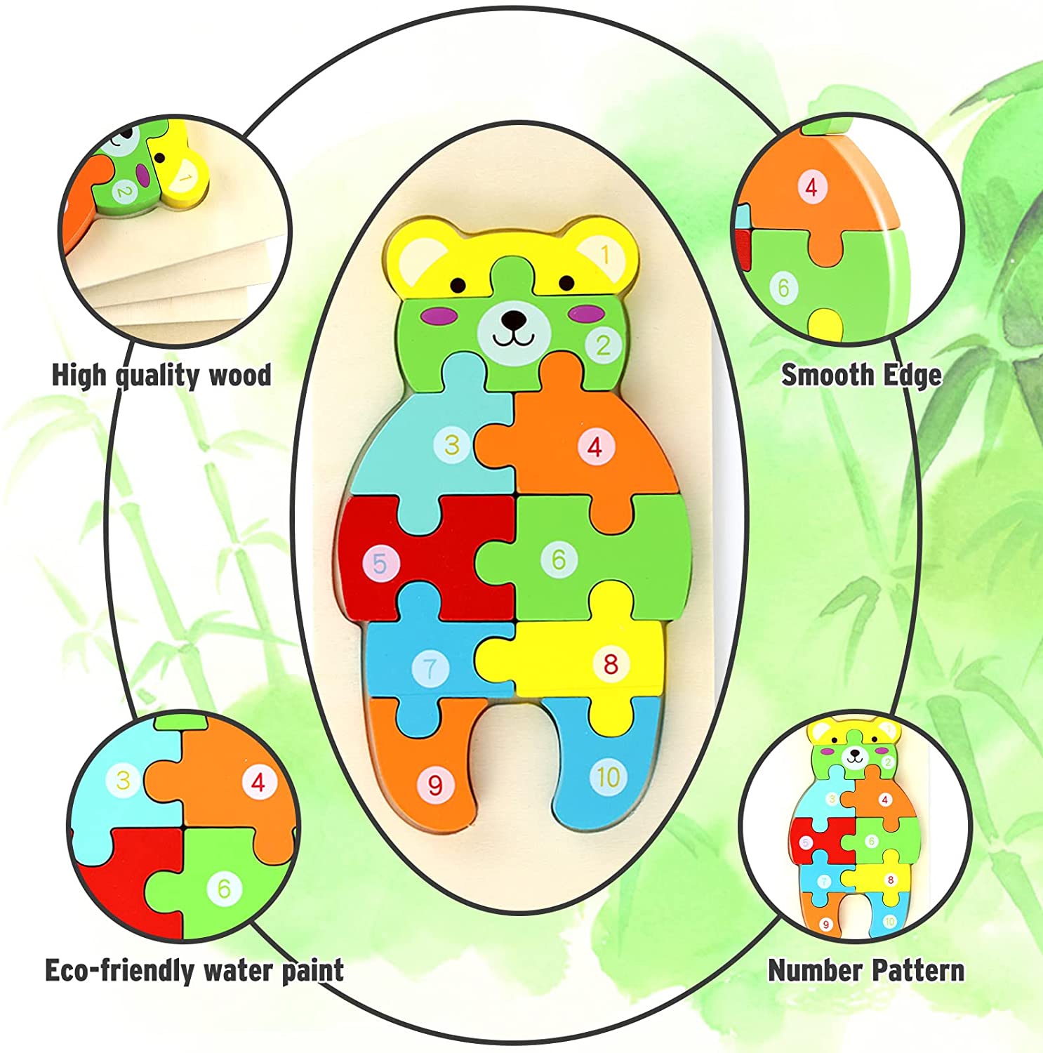 🎁Zabawki Drewniane Puzzle, Zabawki Edukacyjne Do Transportu Zwierząt