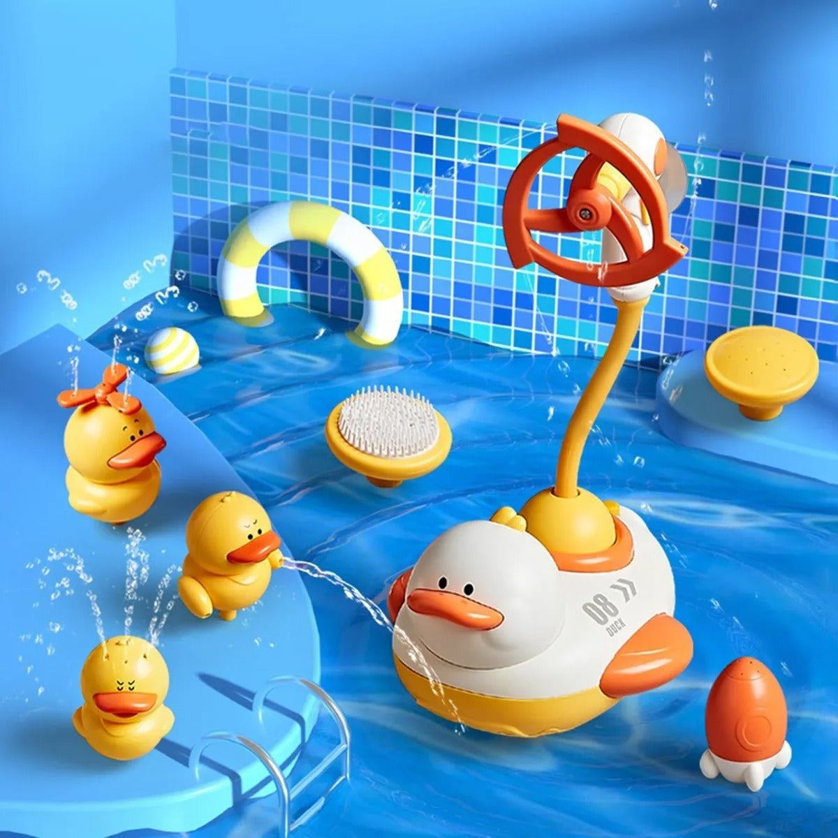 🎁Zabawki Do Kąpieli Dla Dzieci Z Automatycznym Rozpylaczem Wody Mała Żółta Kaczka