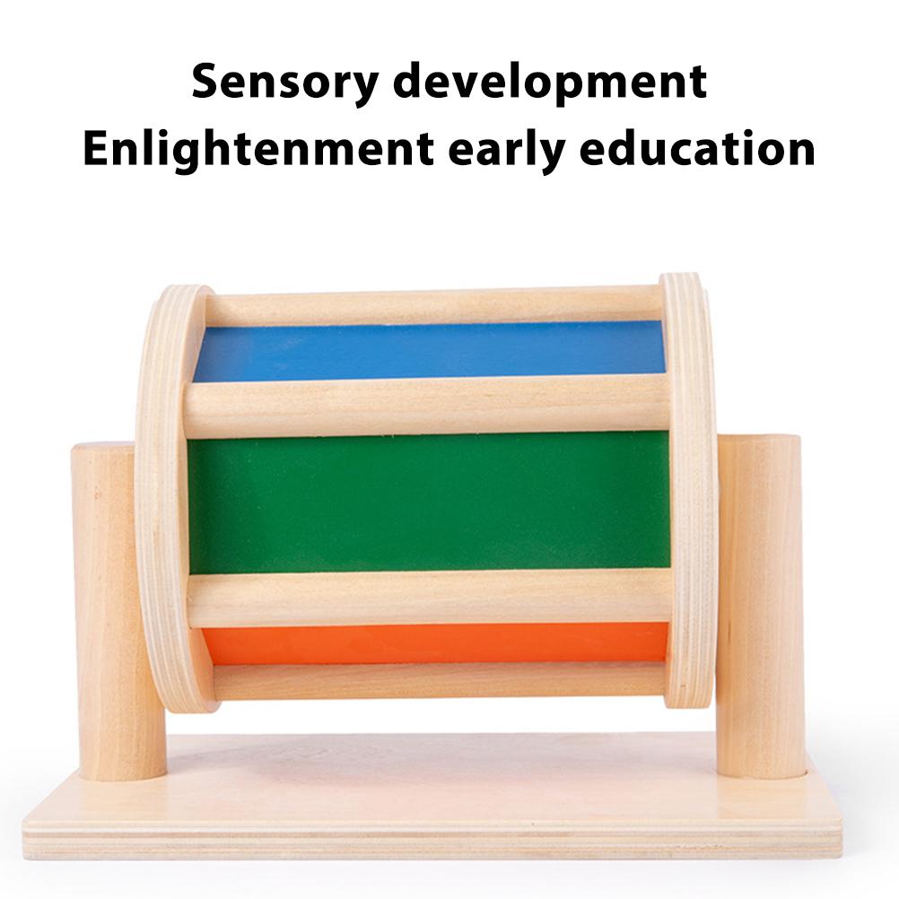 Drewniany Bębenek Tekstylny Dla Dzieci Zabawki Edukacyjne Montessori