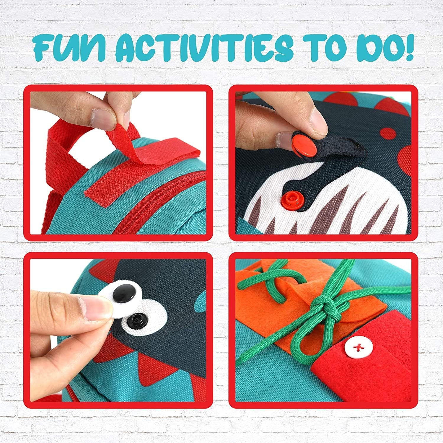 Montessori Wodoodporny Plecak Zabawka Z Tablicą Zajęciową 11 W 1 Dla Dzieci