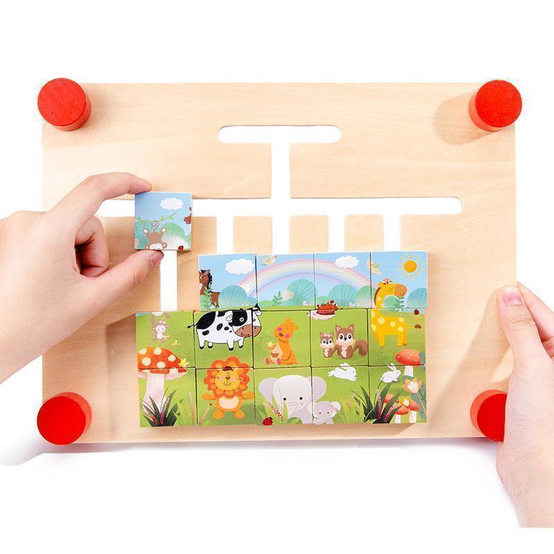 Drewniane Puzzle Dla Dzieci Zabawki Wczesnej Edukacji - Pellelife