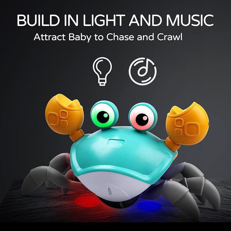 Muzyka Elektryczna Ze Światłami Unikanie Przeszkód Indukcja Zabawki Kraba