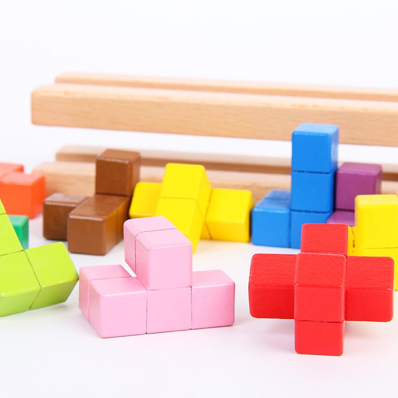 74 Rodzaje Montessori Drewnianych Bloków Układania, Aby Wyczyścić Strategię Gry Blok Wieży