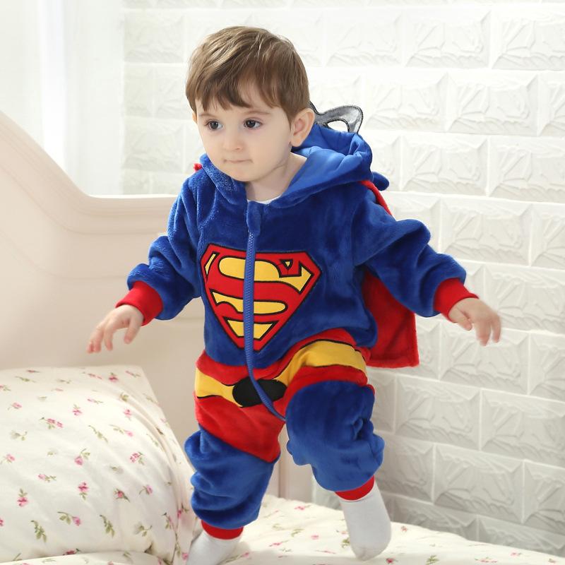 Dziecięcy Ciepły Jednoczęściowy Kombinezon Supermana