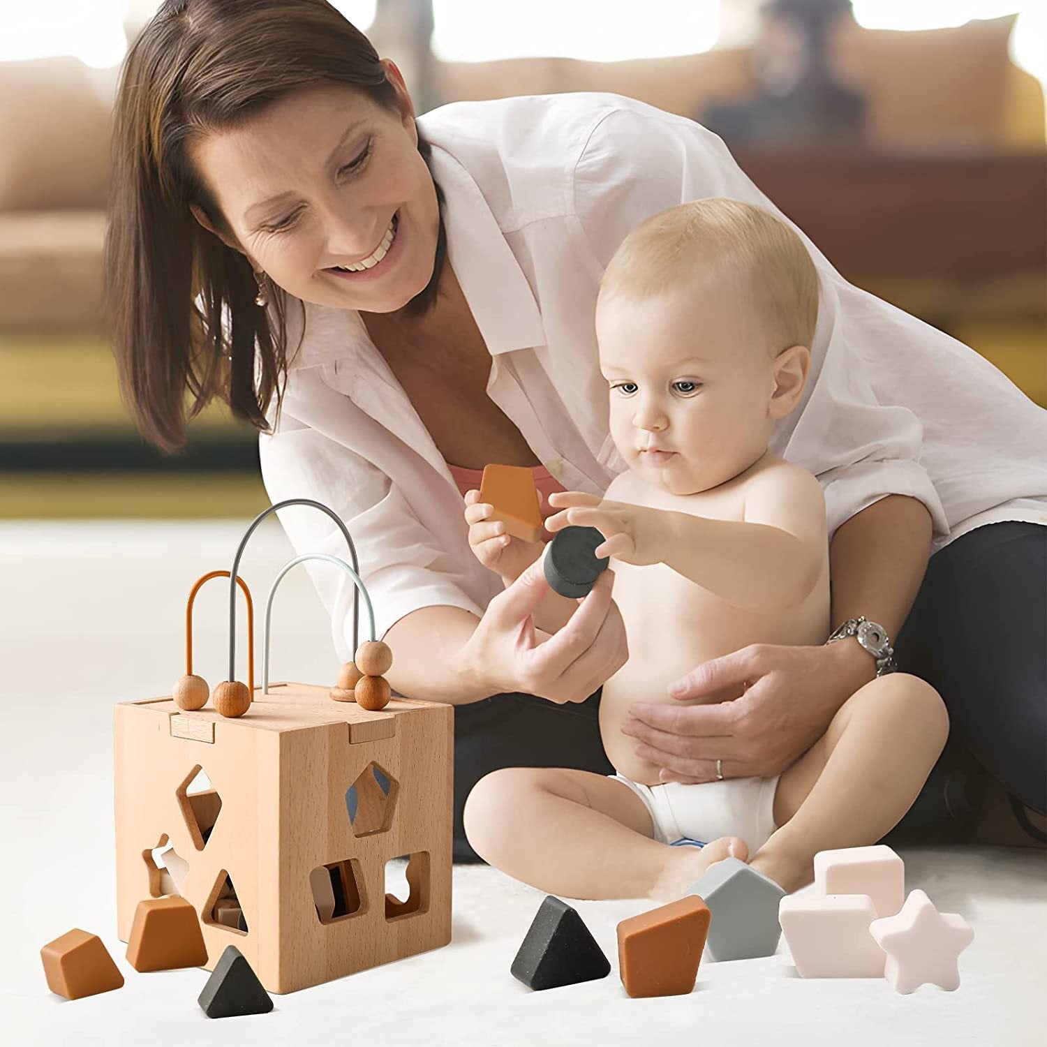 Drewniana Kostka Aktywności Montessori Zabawki Do Wczesnej Edukacji