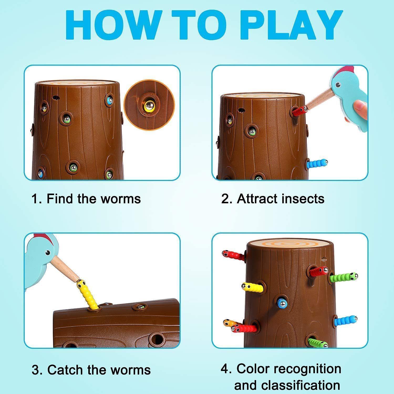 Magnetyczna zabawka dla dzięciołów do łapania owadów - Pellelife