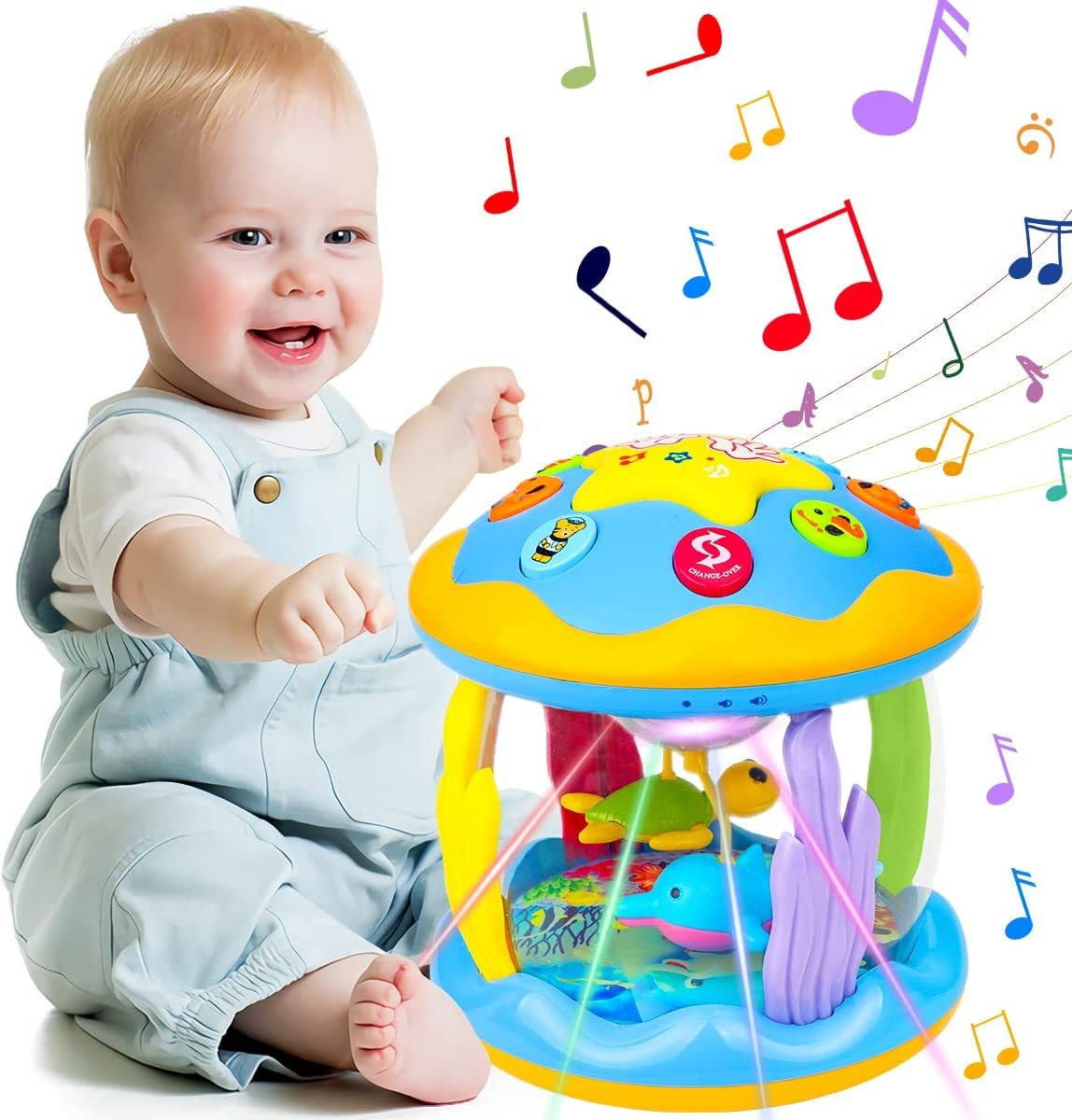 Dzieci Z Muzyką Światła Ocean Ręka Bić Bęben Zabawki Edukacyjne