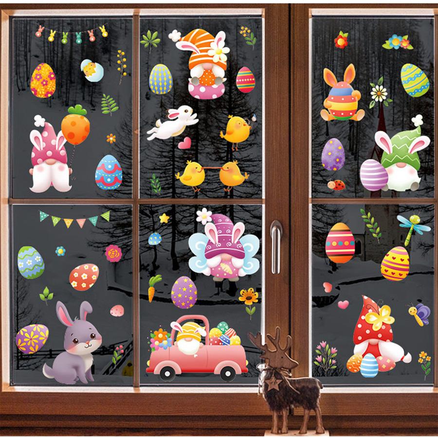 🎁182 Sztuki Naklejek Wielkanocnych, Kolorowe Wodoodporne Naklejki Z Jajkiem