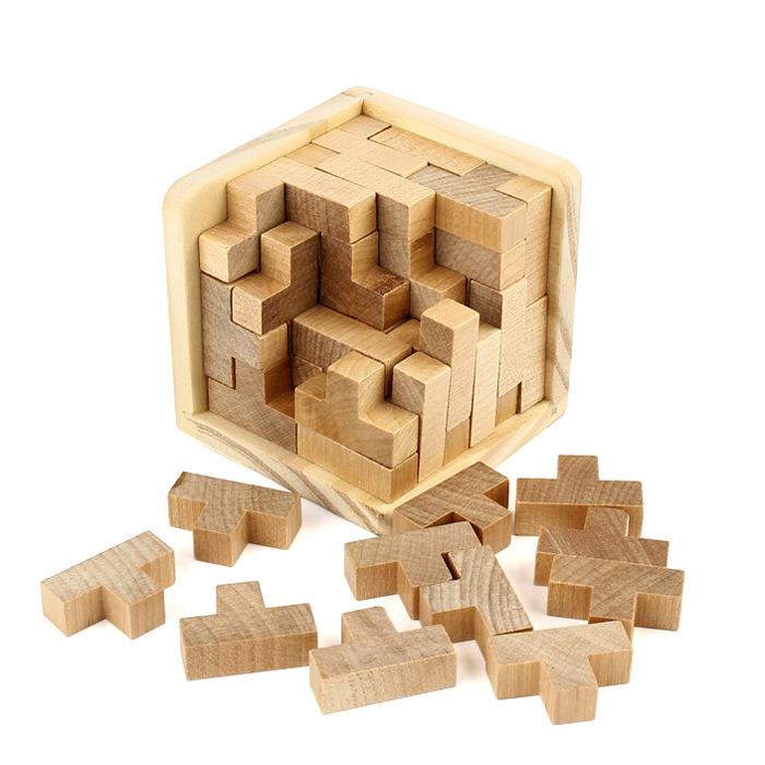 3D Drewniany Mózg Puzzle Tetris