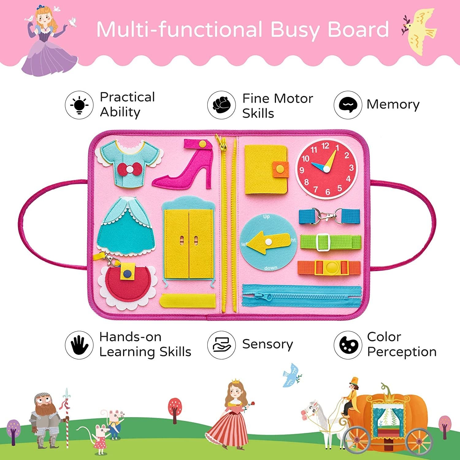 Dziecięca Wczesna Nauka Ubierania Montessori Busy Board