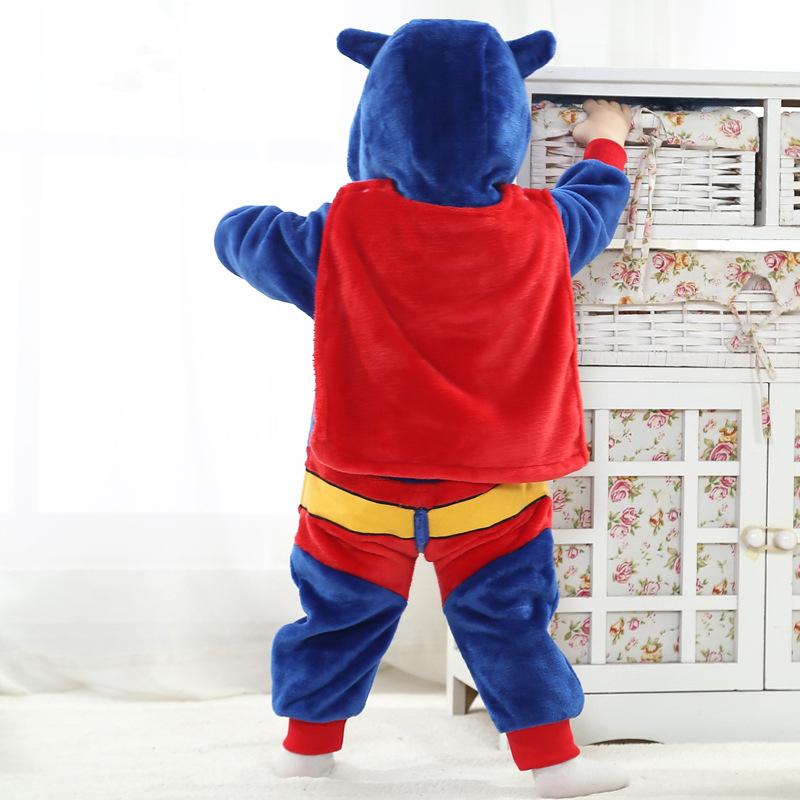 Dziecięcy Ciepły Jednoczęściowy Kombinezon Supermana