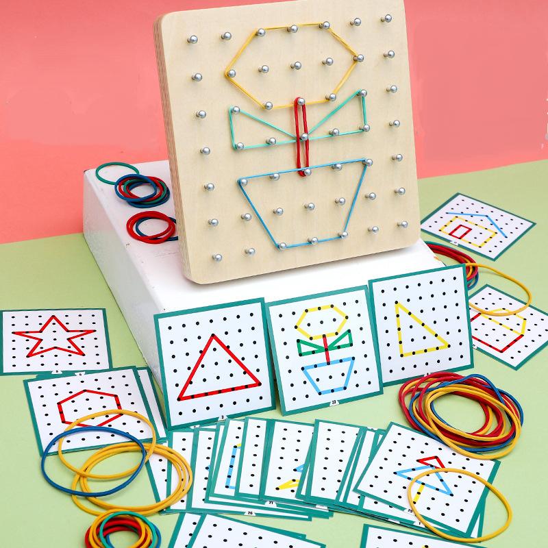 Montessori Geometria Kreatywny Pegboard