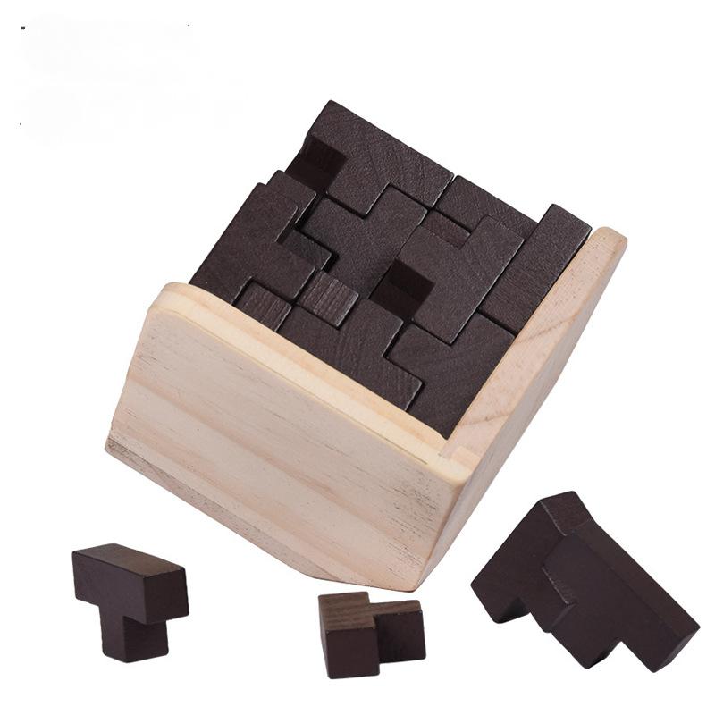 3D Drewniany Mózg Puzzle Tetris